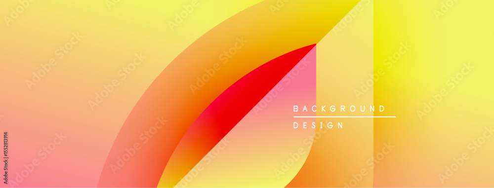Aufkleber Abstract gradients blend, creating dynamic visual flow. Warm colors dominate, suggesting energy, optimism. Minimal text complements design.
