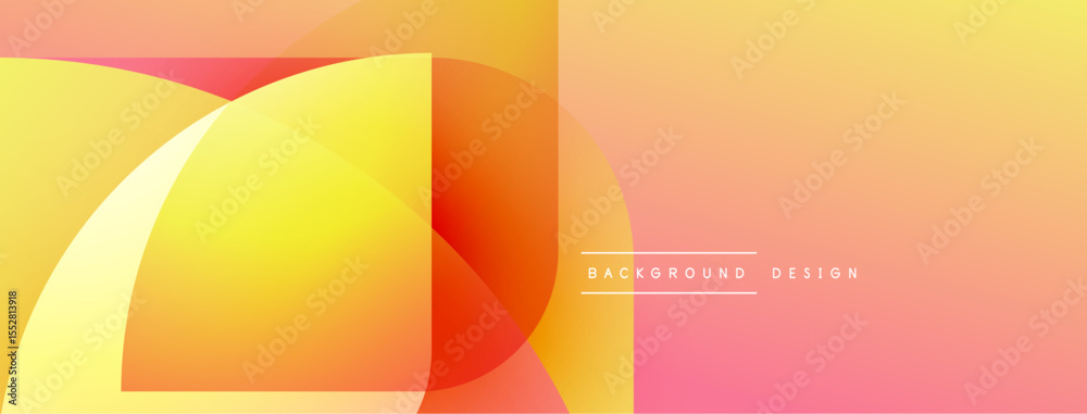 Poster Abstract gradients overlap, creating warm color scheme. Soft shapes suggest movement, modern aesthetic. Minimal text present.