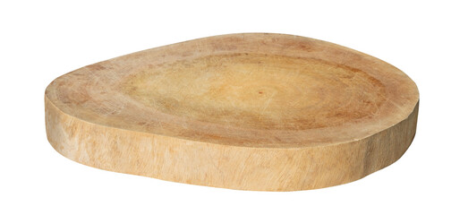  Simple round wooden display stand. Wooden oval kitchen board or empty round wooden. Light brown round wooden display stand.