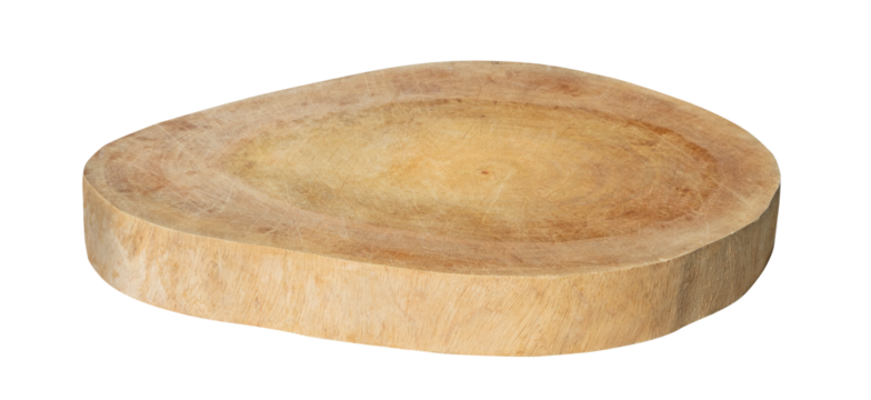  Simple round wooden display stand. Wooden oval kitchen board or empty round wooden. Light brown round wooden display stand.