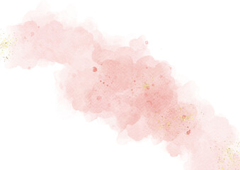 Fototapeta premium Pastel Pink watercolor abstract background. wedding invitation designs or card templates for greetings or invitations on valentines Day. watercolor paint brush glitter gold for wedding elements