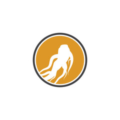 Obraz premium Stylized Ginseng logo vector and symbol
