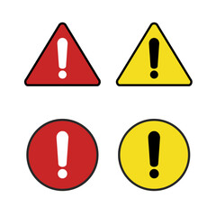 Warning Danger Sign Icon Set