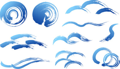 和風の波のあしらい・筆