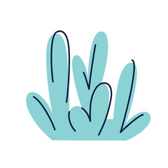 Vector illustration of sea coral in cartoon flat style. Colorful marine plant icon. Underwater nature element for ocean, snorkeling and diving, childrens design materials, aquariums decor