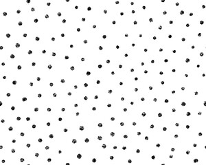 Crayon polka dot seamless pattern. Cute doodle polkadot texture. Hand drawn chalk scribble round shape background. Baby kids seamless pattern. Vector illustration isolated on white background.