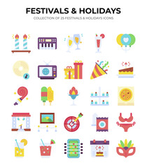 25 Festive Holiday Icons. A Colorful Collection for Celebration