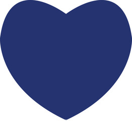 Valentine blue heart icon. Heart shape paste on white background.