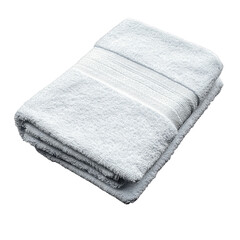 Freshly folded white towel clean soft spa bathroom cotton hygiene domestic on transparent background