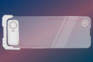 Futuristic Glass UI Element with Light Effects

