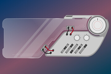 Futuristic Glass UI Element with Light Effects


