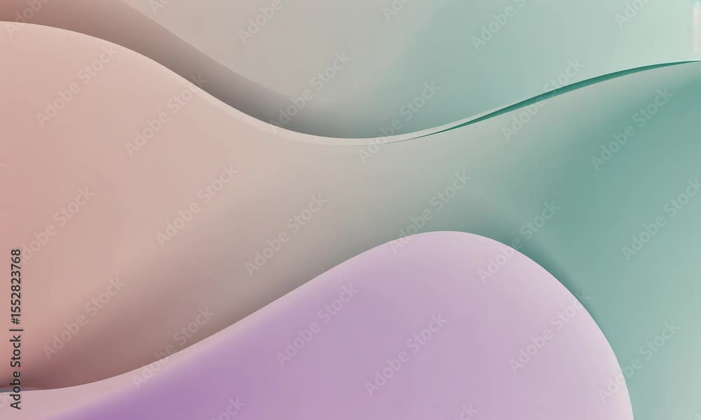 Poster Creating mesmerizing abstract patterns with flowing shapes in pastel colors