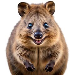Fototapeta premium Smiling Quokka Front View – Cute Australian Animal Isolated on White