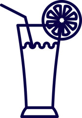 A glass of drinks with straw. Glass of lemonade