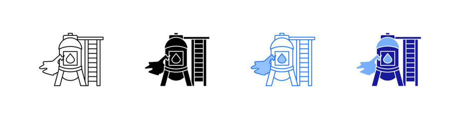 Oil Leak Multiple Style Icon Set Vector 