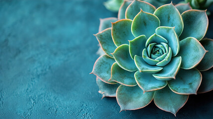 Exquisite Succulent Plant: A Study in Natural Symmetry & Resilience. Its Serene Blue-Green Rosette Thrives on Minimal Care, Bringing Modern Elegance and Tranquility to Any Space.

