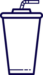 A glass of Juice line art vector. Fruit Juice Icon. Summer Drink. A cup of beverage illustration icon vector