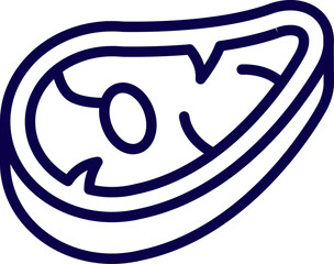 Vector illustration of a meat slice. A piece of meat. Fresh meat vector. Piece of beef icon, logo for meat