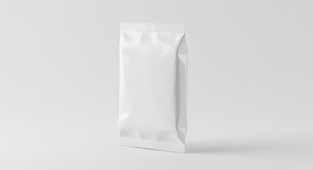 Isolated blank pouch packaging mockup for branding presentation on a bright studio background on transparent background