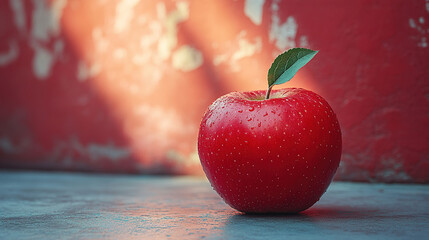 Vibrant Red Apple: A Symbol of Freshness, Health, and Wholesome Goodness. Naturally Delicious, Crisp, and Juicy – The Perfect Healthy Snack for All Ages.

