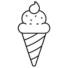 Minimalist Ice Cream Cone Line Art