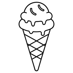 Minimalist Ice Cream Cone Line Art