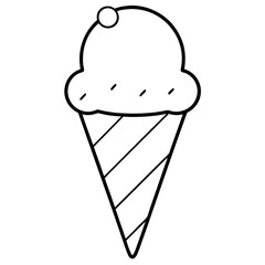 Minimalist Ice Cream Cone Line Art