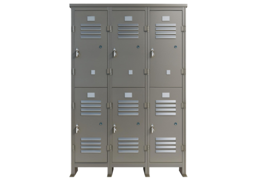 Empty locker for storage isolated on a transparent or white background
