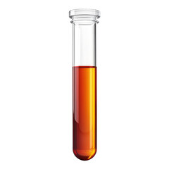 Amber Liquid Chemistry Research Test Tube Lab Experiment Scientific Study on transparent background