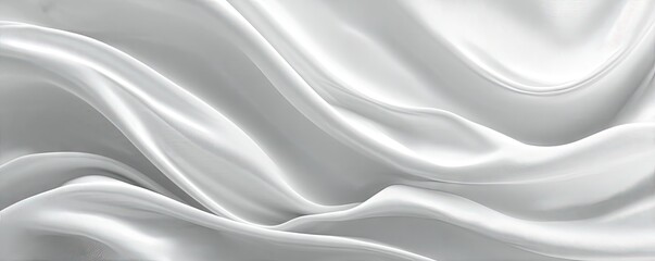 Obraz premium Soft, flowing white fabric with elegant, smooth curves and subtle light reflections, creating a luxurious and serene texture