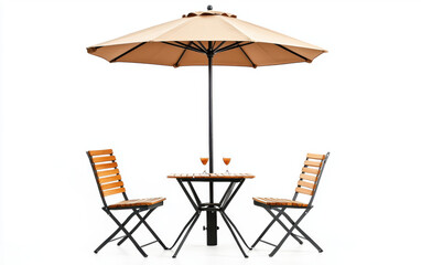 Beach chairs and umbrella by the sea for summer relaxation and vacation