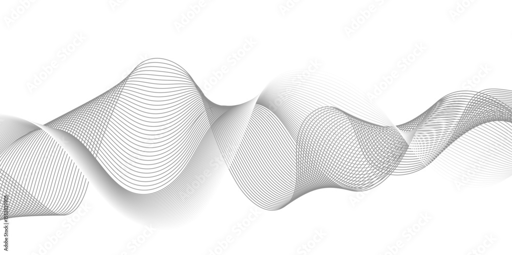 Poster abstract wavy curve lines background. modern template abstract design flowing particles wave digital