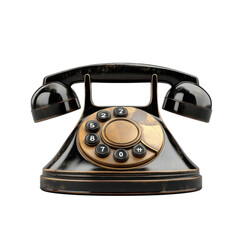 Vintage Rotary Phone Nostalgia Antique Telephone Call Technology on transparent background