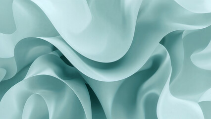 Fototapeta premium Elegant Draped Light Teal Silk Fabric Texture Background