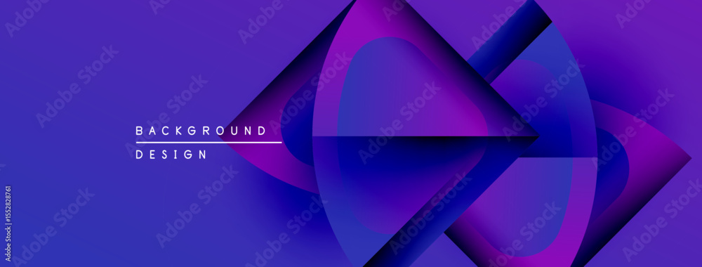 Poster abstract fluid shapes overlap, creating vibrant purple, blue gradients. modern design suggests movem