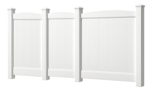 PVC fence panels designed with a smooth surface, offering a durable and weather-resistant option for gardens.