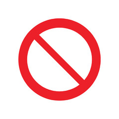 Obraz premium The general prohibition sign , also known as a no symbol, no sign, circle-backslash symbol, nay, interdictory circle or universal no, is a red circle with a red diagonal line through it