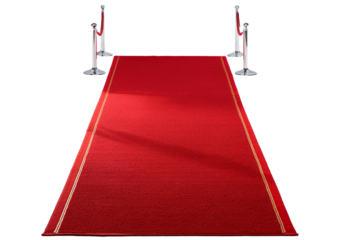 Red carpet isolated on a transparent or white background