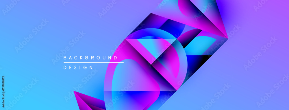 Poster abstract vibrant design. blue purple gradients create flowing shapes. modern background perfect for 
