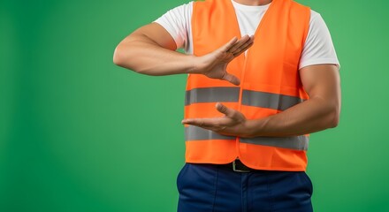 Safety trainer demonstrating hand signals