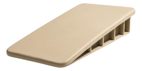 Fiberglass entrance ramp for a beach house, resistant to saltwater corrosion and UV rays.