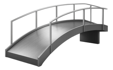 Curved entrance ramp for a modern urban dwelling, complementing contemporary architectural designs.