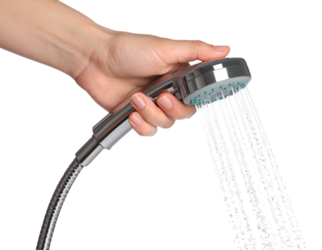 hand holding a shower