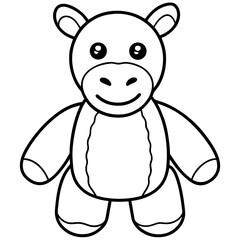 Minimal Plush Toy Line Art