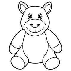 Minimal Plush Toy Line Art