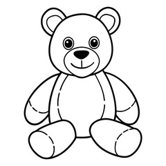 Minimal Plush Toy Line Art