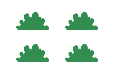 Flat Green Shrub Collection. Colorful Bush Clip Art for Landscaping
