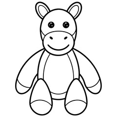 Minimal Plush Toy Line Art