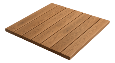 A wooden deck floor on an open balcony adds warmth and a natural feel, perfect for a cozy seating area in a private house.