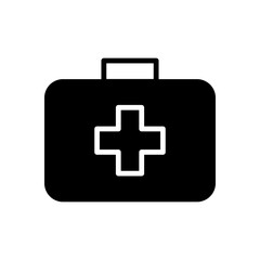 First aid kit icon vector. Ambulance illustration sign. first aid post symbol.